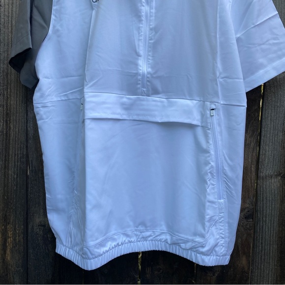 Adidas Mens Golf Windbreaker Short Sleeve Pullover Jacket Stadium Quarter Zip - Picture 3 of 16